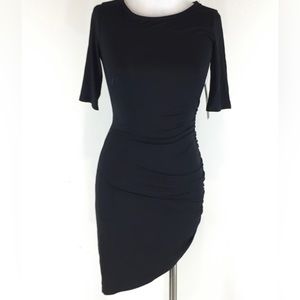 NWT Sexy Black Lulu’s Ruched Dress- Size Medium